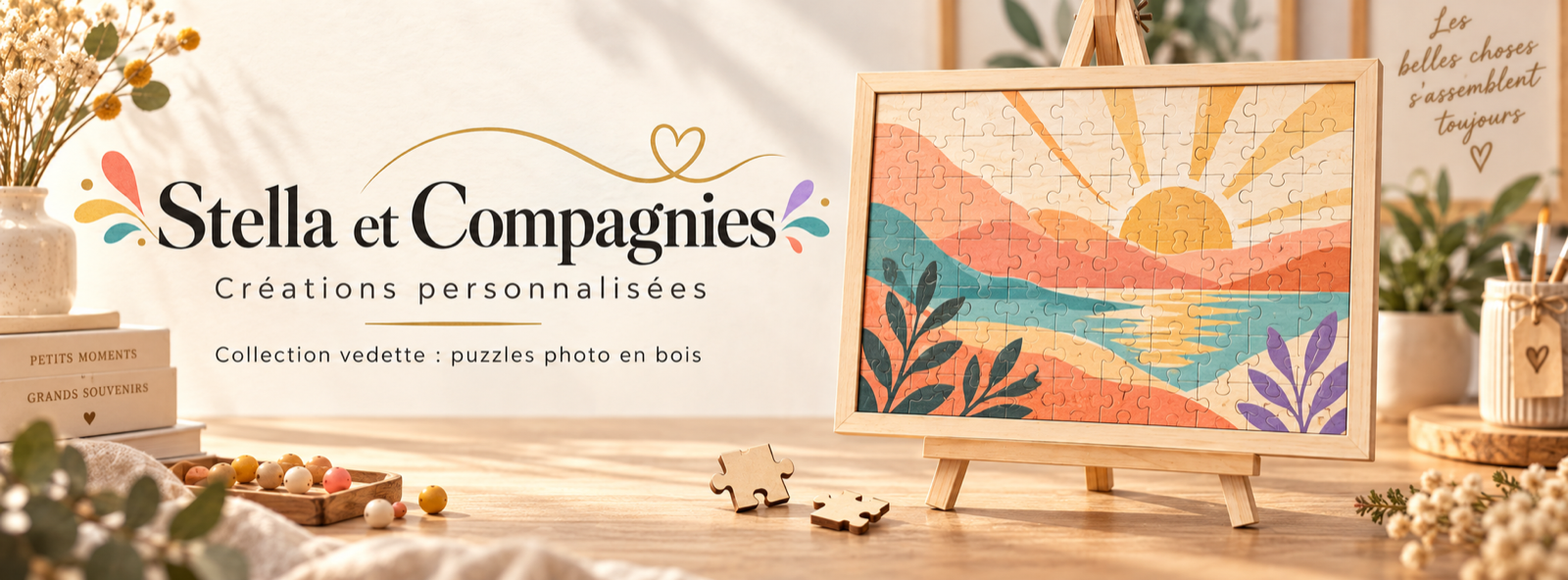 Créations personnalisées Stella et Compagnies dans un atelier chaleureux